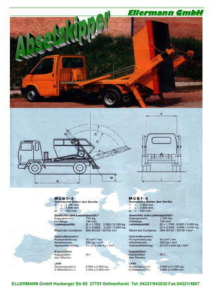 Bennes basculantes à bras Ellermann ASK 6 T