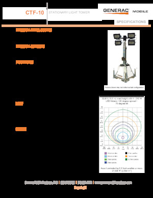 Tours d'éclairage Generac Mobile CTF 10 4x320W LED