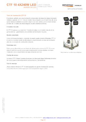 Tours d'éclairage Generac Mobile CTF-10