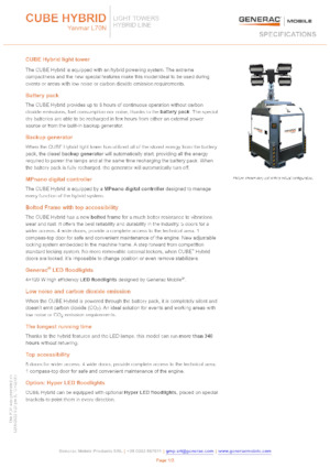 Tours d'éclairage Generac Mobile Cube Hybrid