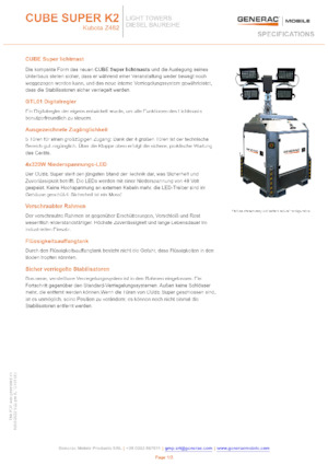 Tours d'éclairage Generac Mobile Cube Super K2