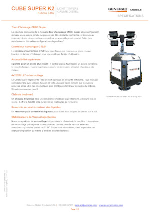 Tours d'éclairage Generac Mobile Cube Super K2