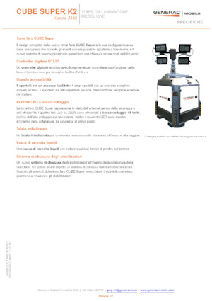 Tours d'éclairage Generac Mobile Cube Super K2