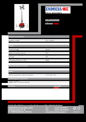 Tours d'éclairage Endress EFA 630 S4 185 