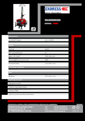 Tours d'éclairage Endress EFA 630 UFO 400 