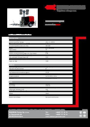 Tours d'éclairage Endress EFA 820 S4 240 Hybrid