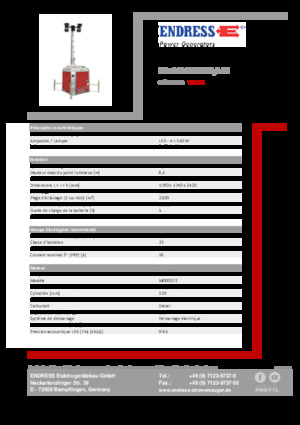 Tours d'éclairage Endress EFA 840 S4 150 Hybrid 