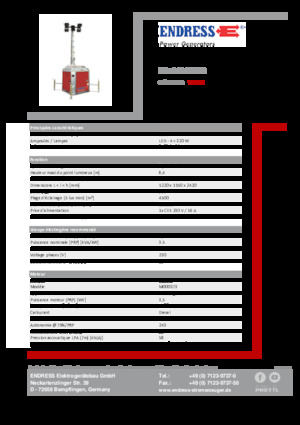 Tours d'éclairage Endress EFA 840 S4 320