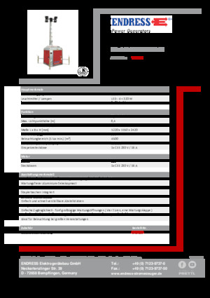 Tours d'éclairage Endress EFA 840 S4 320 PLUG-IN 