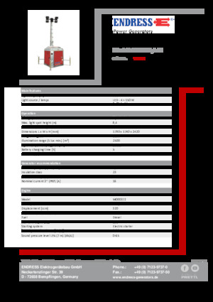 Tours d'éclairage Endress EFA 840 S4 320 PLUG-IN 
