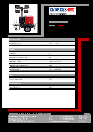 Tours d'éclairage Endress EFA 850 S4 320 HV 