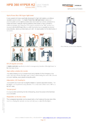 Tours d'éclairage Generac Mobile HPB 360 Hyper K2