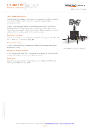 Tours d'éclairage Generac Mobile Hydro MH