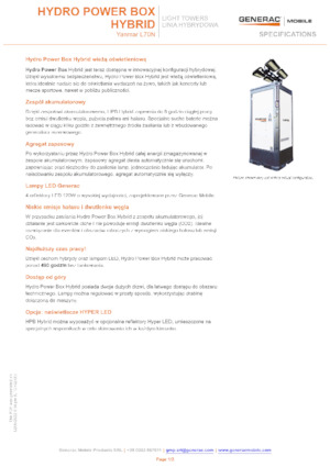 Tours d'éclairage Generac Mobile Hydro Power Box Hybrid