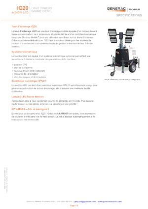 Tours d'éclairage Generac Mobile iQ 20