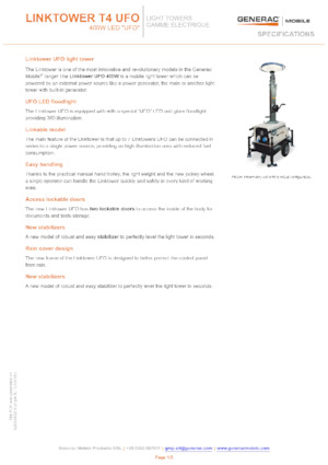 Tours d'éclairage Generac Mobile Linktower T4 UFO