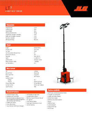 Tours d'éclairage JLG LT3