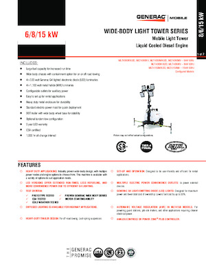 Tours d'éclairage Generac Mobile MLT4060KV