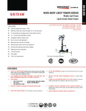 Tours d'éclairage Generac Mobile MLT4080 KV LED