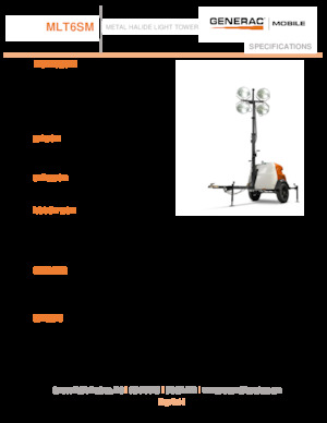 Tours d'éclairage Generac Mobile MLT6 SM
