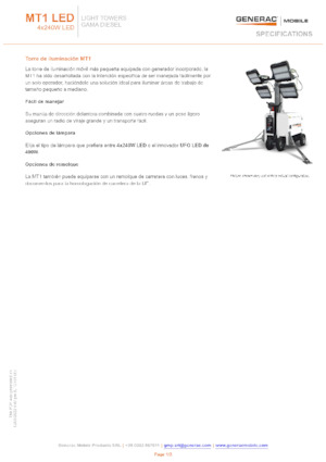 Tours d'éclairage Generac Mobile MT 1 RF-UFO