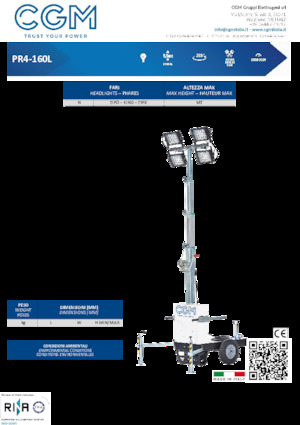 Tours d'éclairage CGM PR4-160L CX5000
