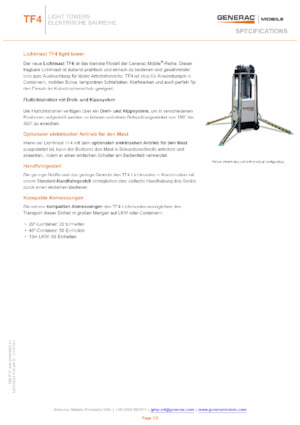 Tours d'éclairage Generac Mobile TF 4