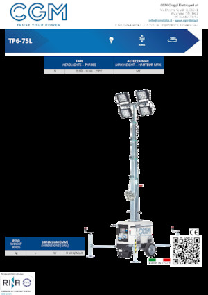 Tours d'éclairage CGM TP6-75L