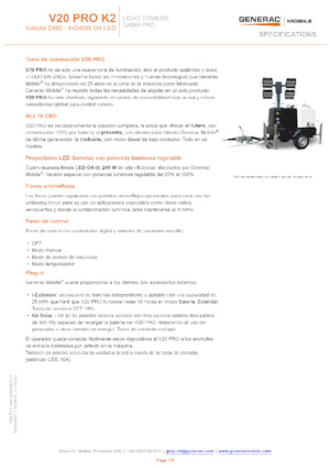 Tours d'éclairage Generac Mobile V 20 Pro