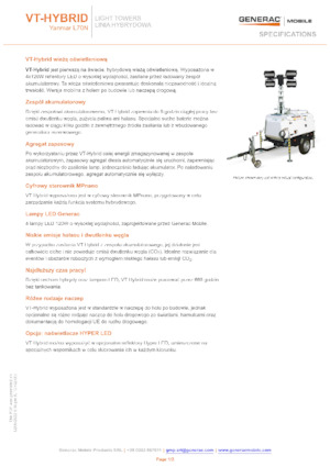 Tours d'éclairage Generac Mobile VT-Hybrid