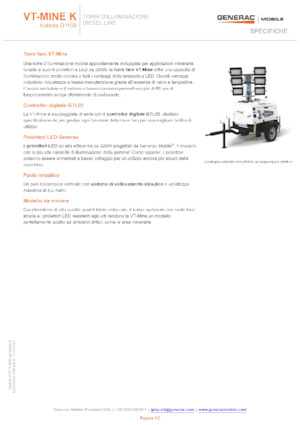 Tours d'éclairage Generac Mobile VT-MINE K