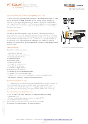Tours d'éclairage Generac Mobile VT-Solar