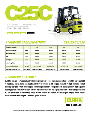 Chariots élevateurs frontaux à gaz Clark C30 C