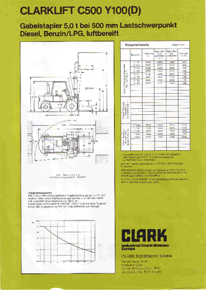 Chariots élevateurs frontaux à gaz Clark C 500-y-100