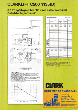 Chariots élevateurs frontaux à gaz Clark C 500-y-135