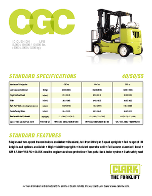 Chariots élevateurs frontaux à gaz Clark CGC 55