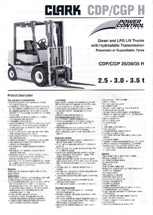 Chariots élevateurs frontaux à gaz Clark CGP 35 H