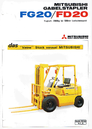 Chariots élevateurs frontaux à gaz Mitsubishi FG 20 K