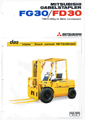 Chariots élevateurs frontaux à gaz Mitsubishi FG 30 K