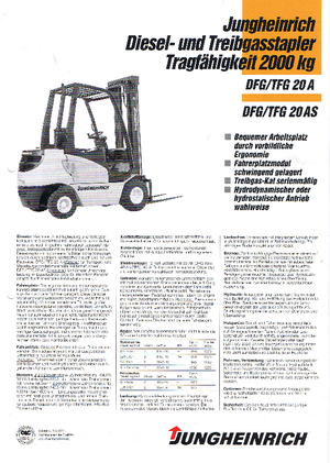 Chariots élevateurs frontaux à gaz Jungheinrich TFG-20 A