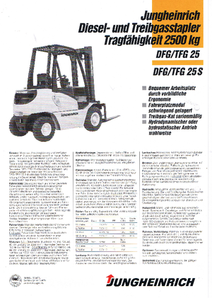 Chariots élevateurs frontaux à gaz Jungheinrich TFG 25