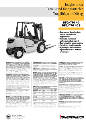 Chariots élevateurs frontaux à gaz Jungheinrich TFG 40 CK