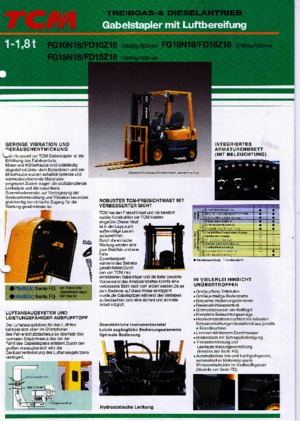 Chariots élevateurs frontaux à gaz TCM FG 15 N 18 T