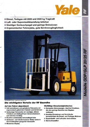 Chariots élevateurs frontaux à gaz Yale GLP 25 RF