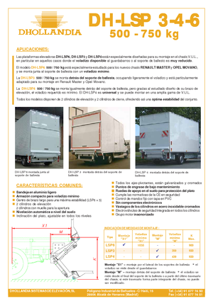 Chargement montées sur camions Dhollandia DH-LSP 3-4-6