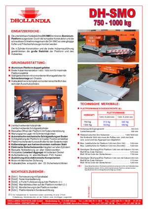 Chargement montées sur camions Dhollandia DH-SMO