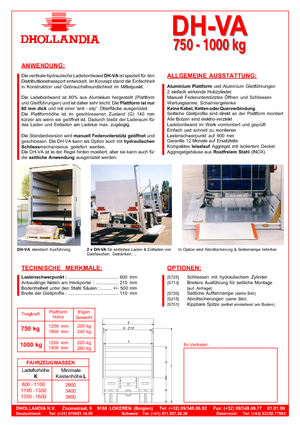 Chargement montées sur camions Dhollandia DH-VA
