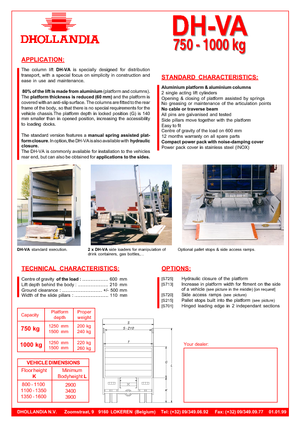 Chargement montées sur camions Dhollandia DH-VA