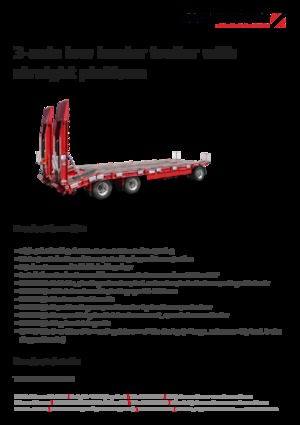 Remorques surbaissées Schwarzmüller 3-axle low loader trailer with straight platform