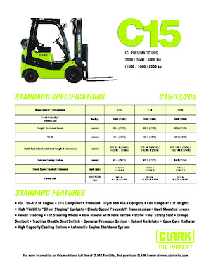 Chariots élevateurs frontaux à gaz Clark C20s